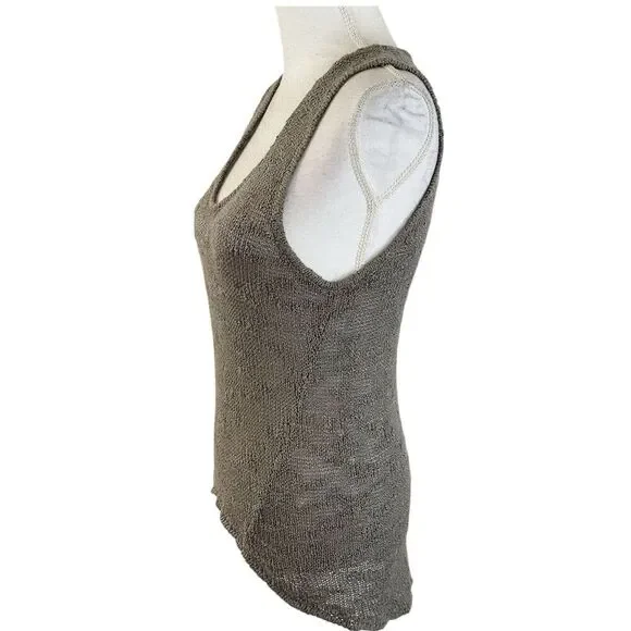 Helmut Lang Taupe Knit Tank Top - Picture 2 of 5